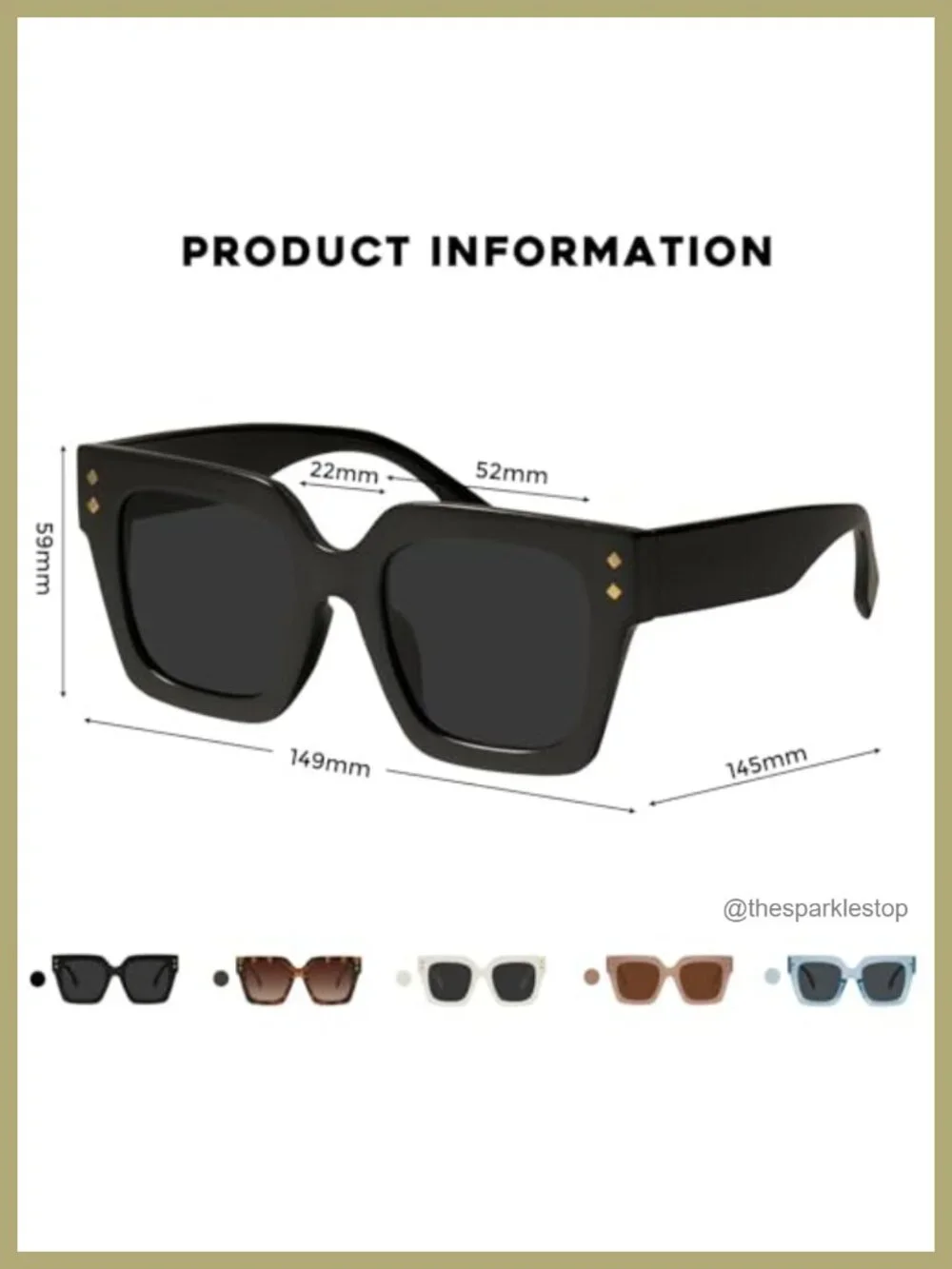 Oversized Square Polarized Sunglasses UV400 Protection for Women